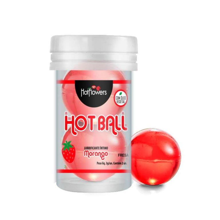 BOLINHA HOT BALL MORANGO BEIJA MUITO COM 2 UNIDADES
