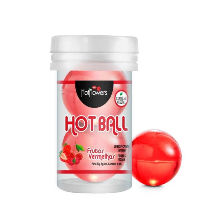 BOLINHA HOT BALL FRUTAS VERMELHAS BEIJA MUITO COM 2 UNIDADES