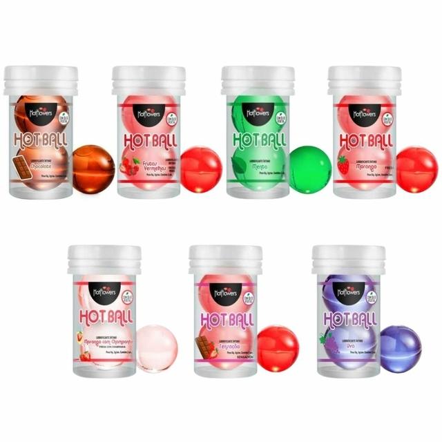 BOLINHA HOT BALL MORANGO COM CHAMPAGNE BEIJA MUITO COM 2 UNIDADES