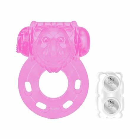 ANEL PENIANO ROSA COM VIBRADOR DE BICHINHO