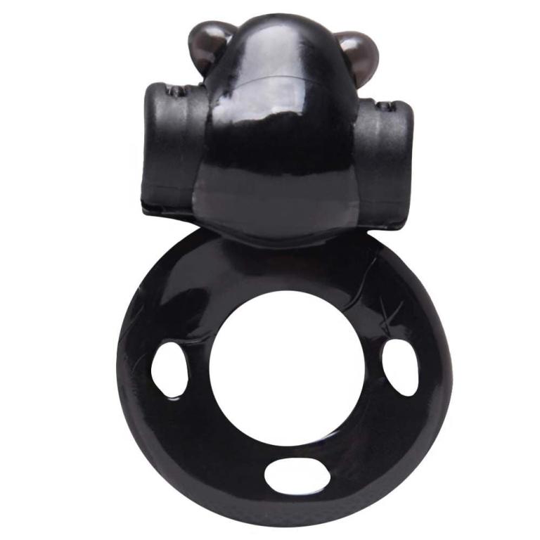 ANEL PENIANO PRETO COM VIBRADOR DE BICHINHO