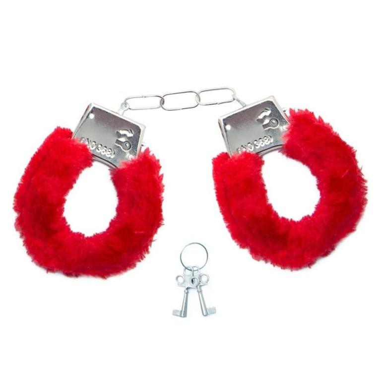 ALGEMA DE METAL COM PELÚCIA VERMELHO