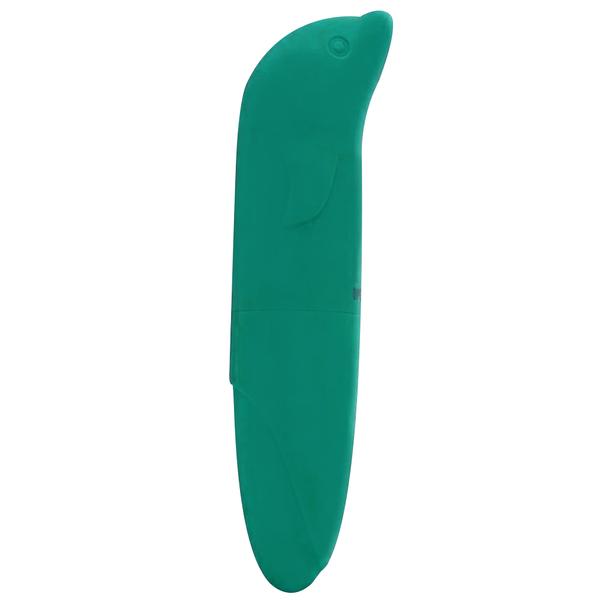 VIBRADOR PONTO G COM FORMATO GOLFINHO AVELUDADO VERDE ÁGUA