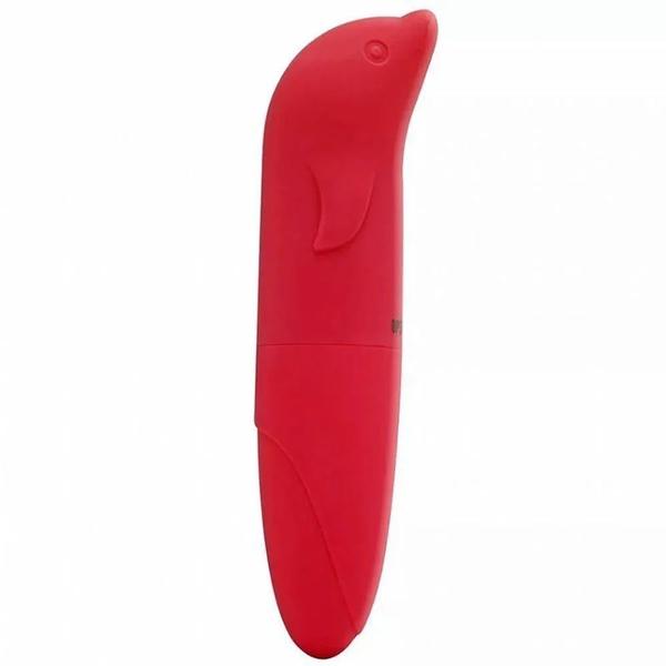 VIBRADOR PONTO G COM FORMATO GOLFINHO AVELUDADO VERMELHO