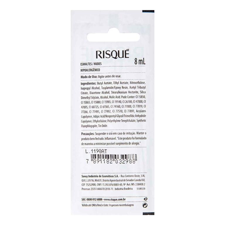 ESMALTE RISQUÉ CREMOSO NUDE BLISTER 8ML