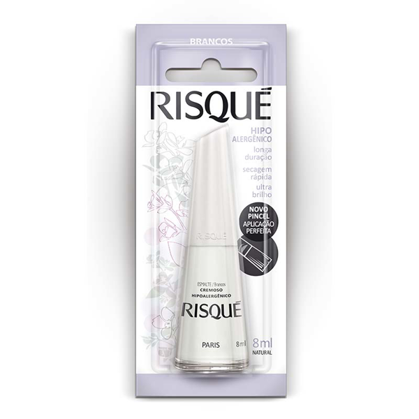 ESMALTE RISQUÉ CREMOSO BRANCO PARIS BLISTER 8ML