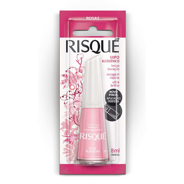 ESMALTE RISQUÉ CREMOSO ROSAS ROSÉ BOMBOM BLISTER 8ML