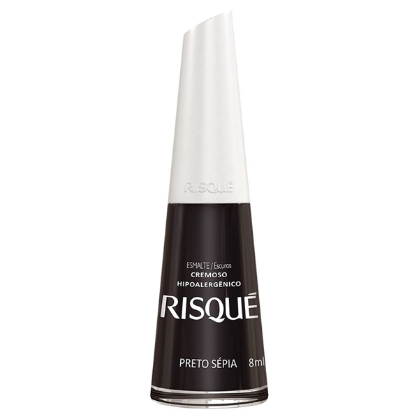 ESMALTE RISQUÉ CREMOSO ESCURO PRETO SÉPIA BLISTER 8ML