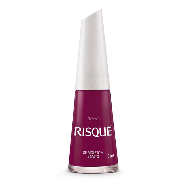 ESMALTE RISQUÉ CREMOSO VINHO DE MOLETOM E SALTO BLISTER 8ML