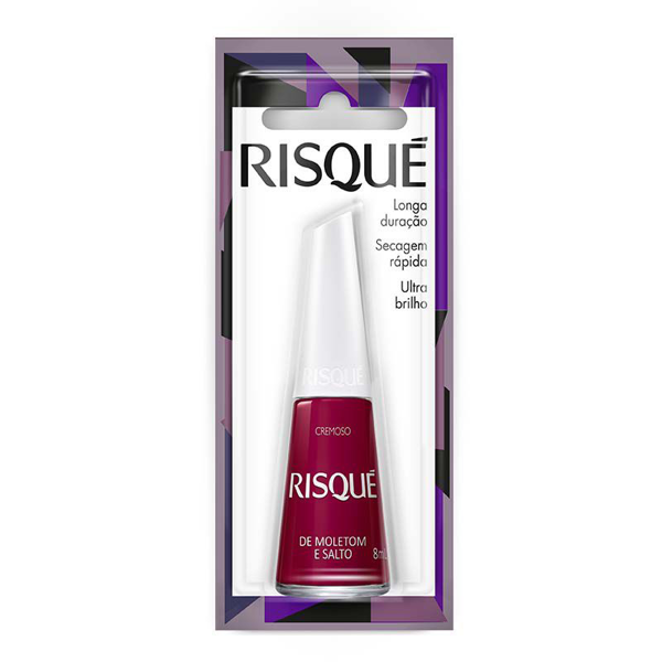 ESMALTE RISQUÉ CREMOSO VINHO DE MOLETOM E SALTO BLISTER 8ML