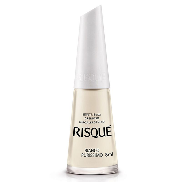 ESMALTE RISQUÉ CREMOSO BIANCO PURÍSSIMO BLISTER 8ML