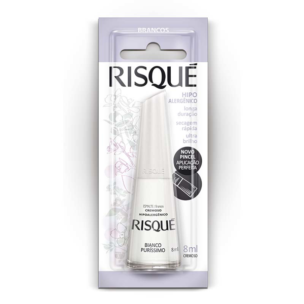 ESMALTE RISQUÉ CREMOSO BIANCO PURÍSSIMO BLISTER 8ML
