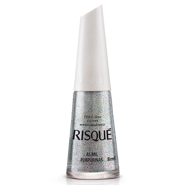 ESMALTE RISQUÉ EFEITO GLITTER AS MIL PURPURINAS BLISTER 8ML
