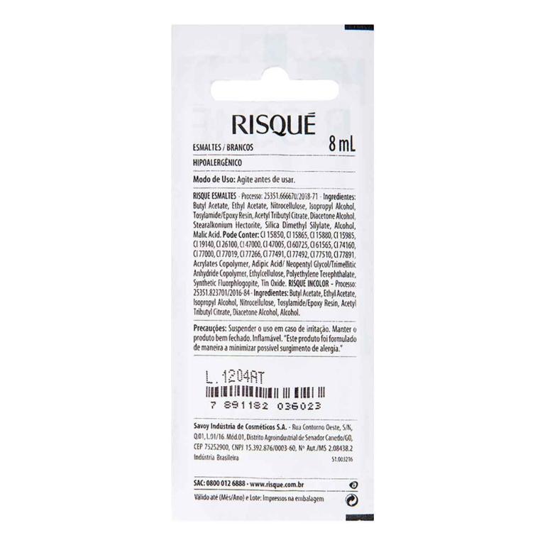 ESMALTE RISQUÉ NATURAL RENDAS DO BRASIL RENDINHA BLISTER 8ML