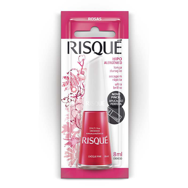 ESMALTE RISQUÉ CREMOSO ROSAS CHOQUE PINK BLISTER 8ML