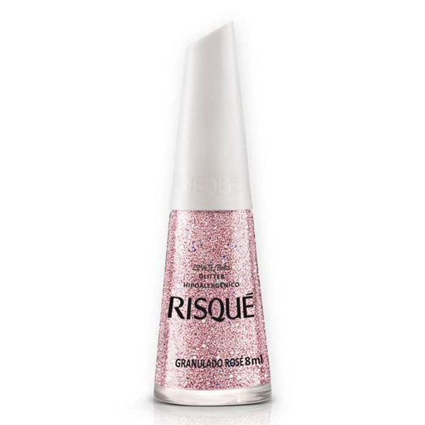 ESMALTE RISQUÉ EFEITO GLITTER GRANULADO ROSÉ BLISTER 8ML
