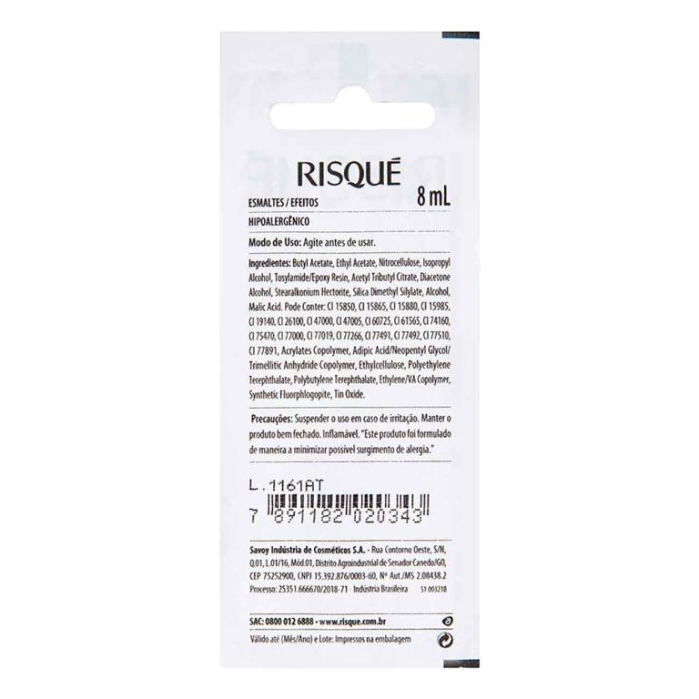 ESMALTE RISQUÉ EFEITO GLITTER GRANULADO ROSÉ BLISTER 8ML