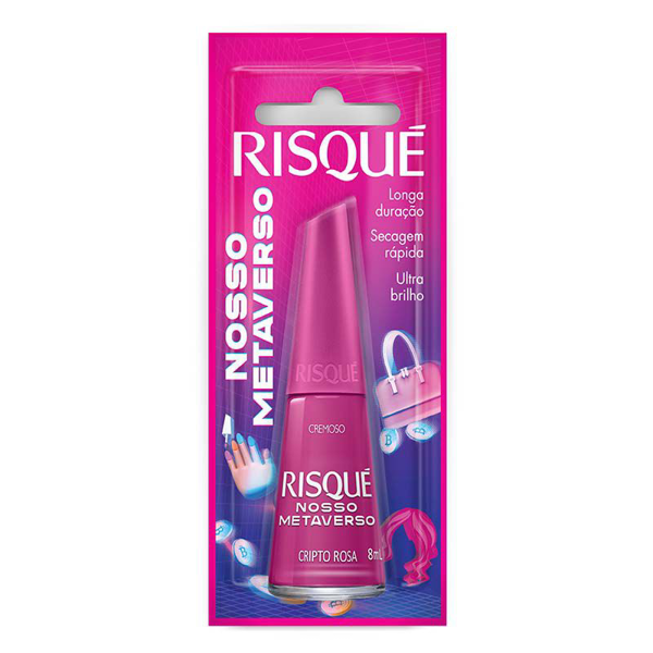 ESMALTE RISQUÉ CREMOSO NOSSO METAVERSO ROSA CRIPTO ROSA BLISTER 8ML