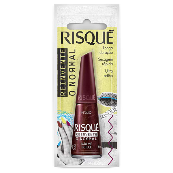 ESMALTE RISQUÉ METÁLICO MARROM NÃO ME ROTULE BLISTER 8ML