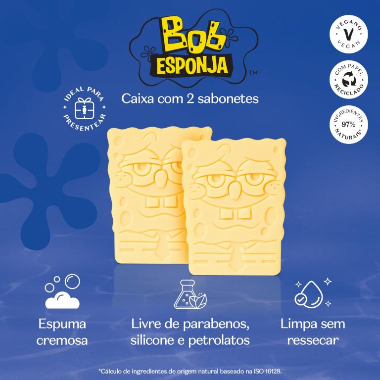 SABONETE EM BARRA CUIDE-SE BEM BOB ESPONJA 2X100G