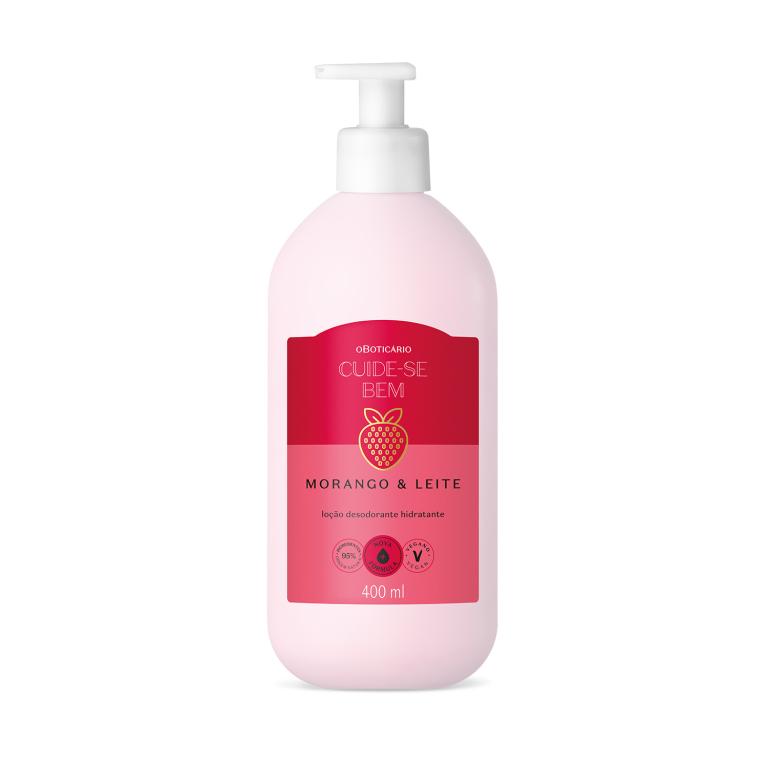 LOÇÃO HIDRATANTE DESODORANTE CORPORAL CUIDE-SE BEM MORANGO E LEITE 400ML