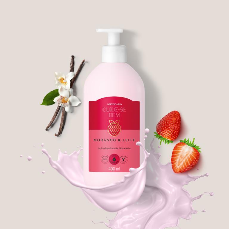 LOÇÃO HIDRATANTE DESODORANTE CORPORAL CUIDE-SE BEM MORANGO E LEITE 400ML