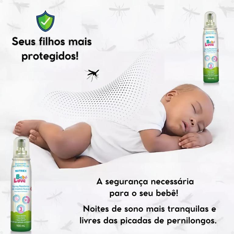 REPELENTE CONTRA INSETOS EM SPRAY SUAVE BEBÊ LOVE 100ML
