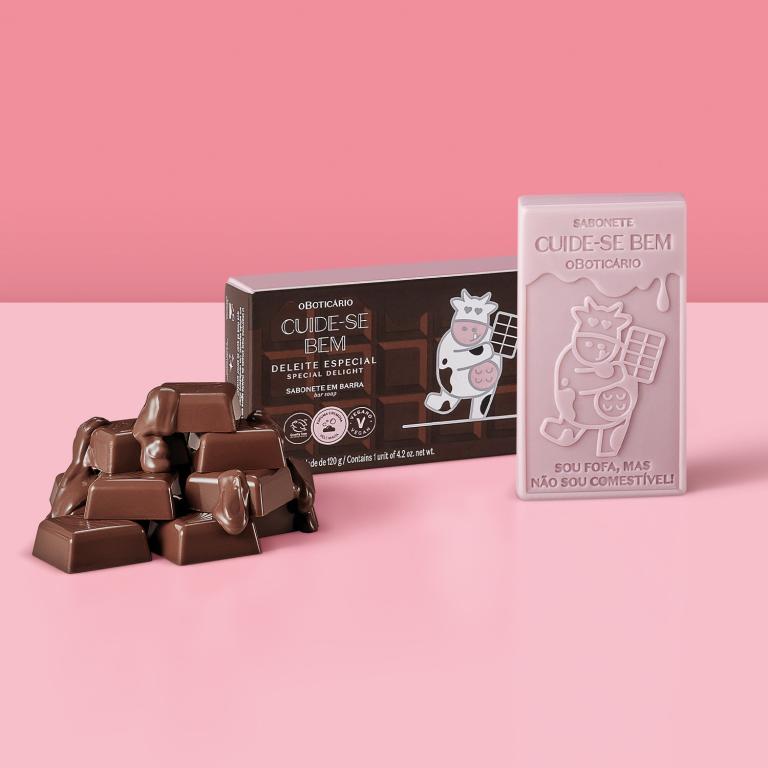 SABONETE EM BARRA CORPORAL CUIDE-SE BEM DELEITE CHOCOLATUDO 120G