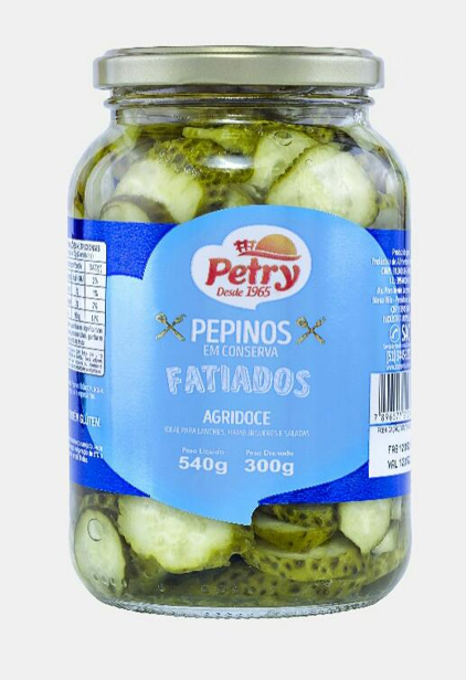 PEPINO EM CONSERVA FATIADOS AGRIDOCE PETRY 300G