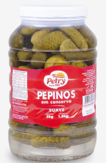 PEPINO EM CONSERVA PETRY 1,8KG