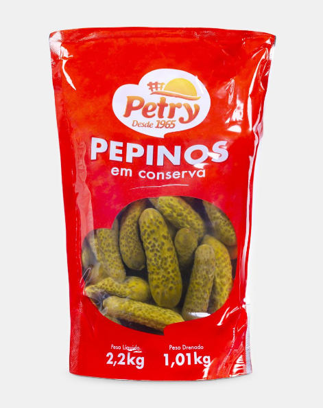 PEPINOS EM CONSERVA POUCH PETRY 1,01KG
