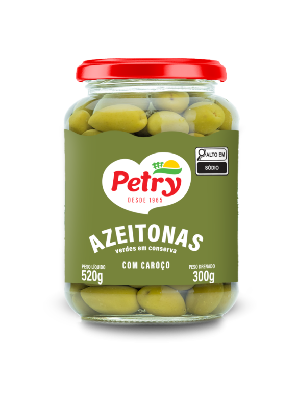 AZEITONAS VERDES EM CONSERVA PETRY 300G