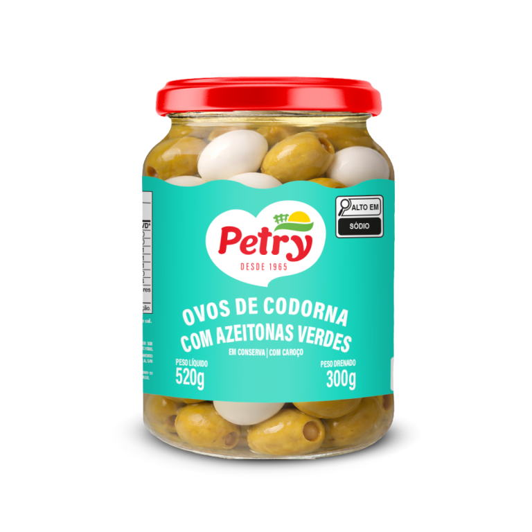 OVOS DE CODORNA EM CONSERVA COM AZEITONAS PETRY 300G