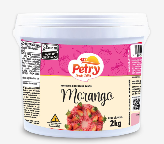 RECHEIO E COBERTURA SABOR MORANGO PETRY 2KG