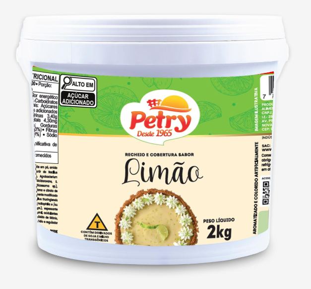 RECHEIO E COBERTURA SABOR LIMAO PETRY 2KG