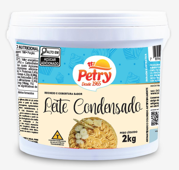 RECHEIO E COBERTURA SABOR  LEITE CONDENSADO PETRY 2KG