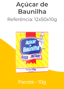 AÇÚCAR BAUNILHA DISPLAY 50X10GR