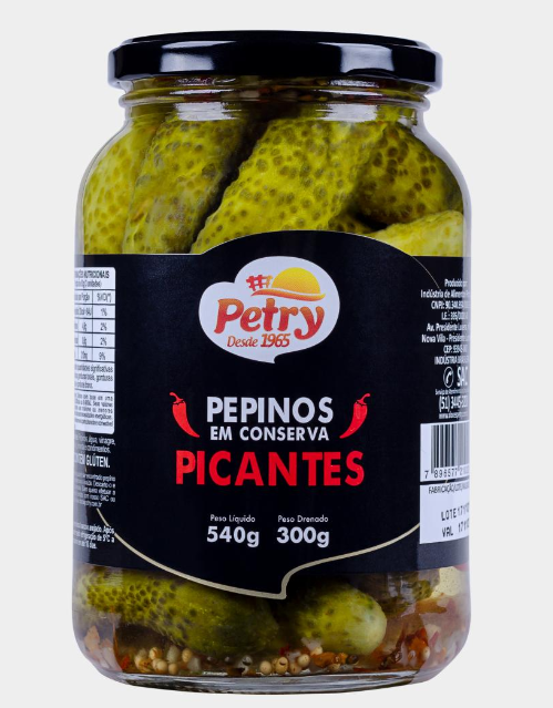 PEPINO EM CONSERVA PICANTE PETRY 300G