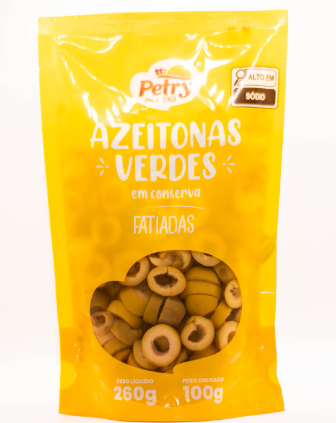 AZEITONAS VERDES POUCH PETRY 100G FATIADA