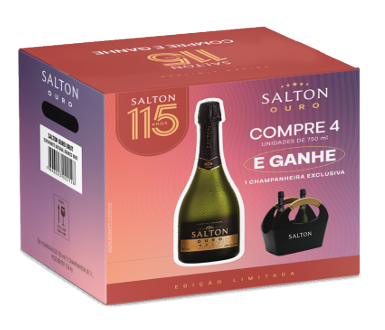 KIT SALTON OURO BRUT (04X750ML + CHAMPANHEIRA)