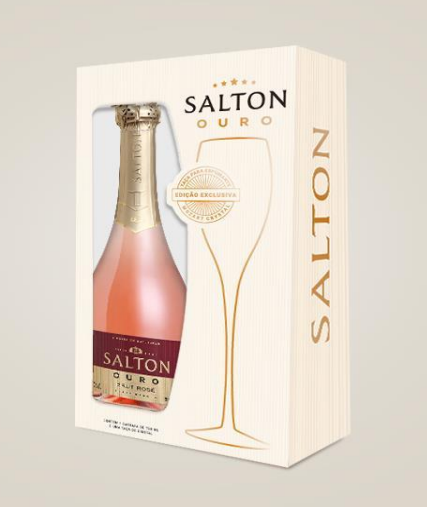 KIT SALTON OURO BRUT ROSE 750ML C/TAÇA