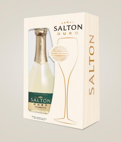 KIT SALTON OURO PROSSECO SECO 750 ML C/TAÇA