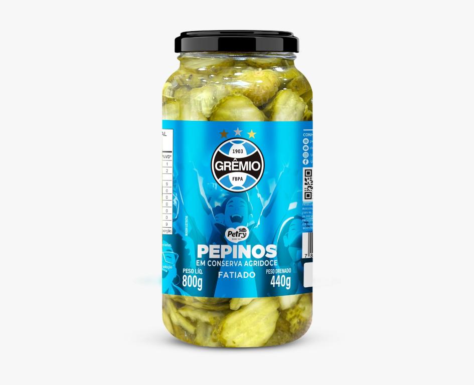PEPINOS EM CONSERVA AGRIDOCE FATIADOS GRÊMIO PETRY 440GR