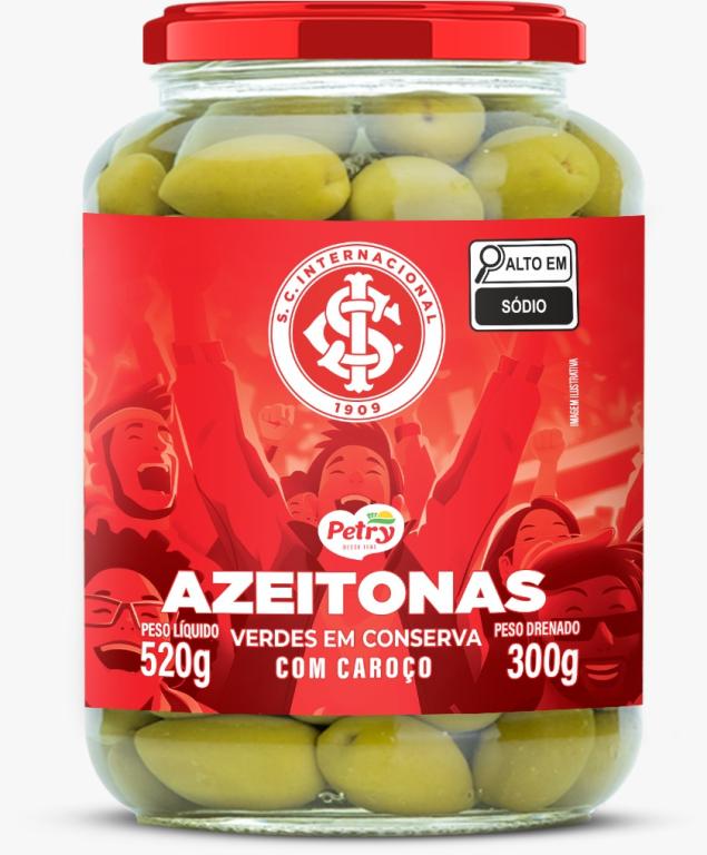 AZEITONAS VERDES EM CONSERVA COM CAROÇO INTER PETRY 300GR