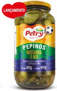 PEPINOS AGRIDOCE FATIADOS COM MEL E MOSTARDA PETRY 440 GR