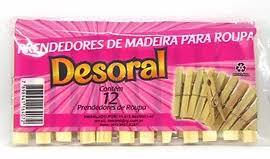 PRENDEDOR DE ROUPA MADEIRA C/12UN