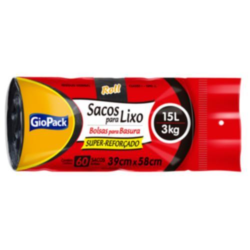 SACO LIXO ROLL REFORÇADO C/60 UN 15 L