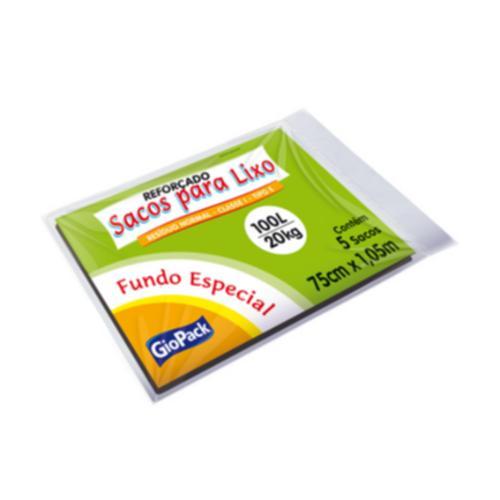 SACO LIXO ALMOFADA REFOR. C/5 UN 100 L