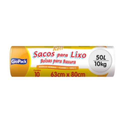 SACO LIXO ROLL BRANCO C/10 UN 50 L