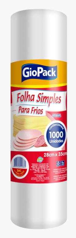 FOLHA SIMPLES P/ FRIOS 1000UN  28X35 CM